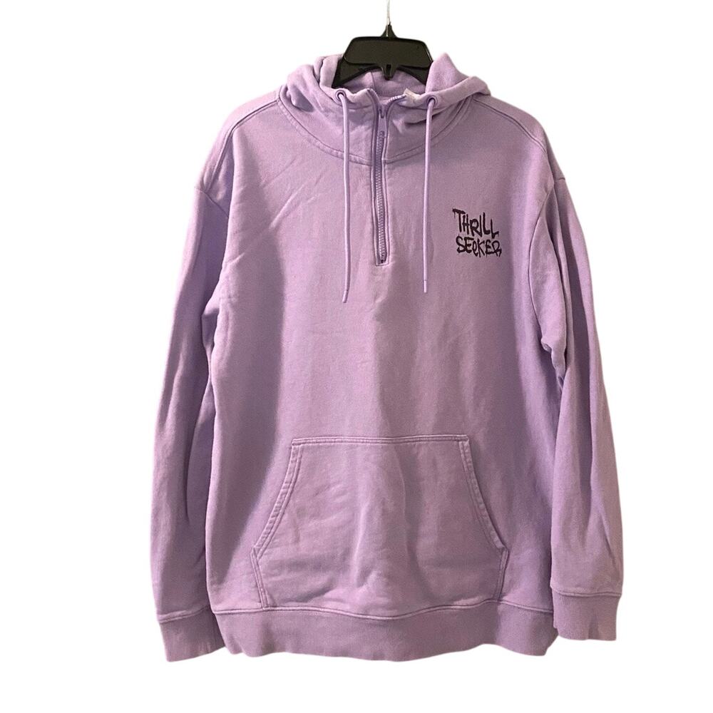 H&M Sweatshirt Women's Size M Purple Full Zip Snoopy Skateboard Graphic